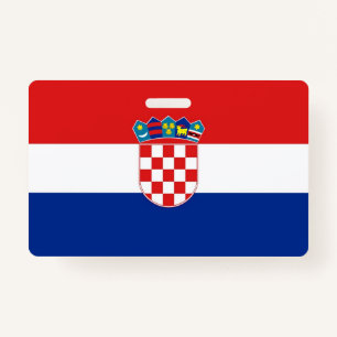 Name Badge with flag of Croatia ID Badge