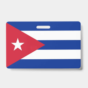 Name Badge with flag of Cuba ID Badge