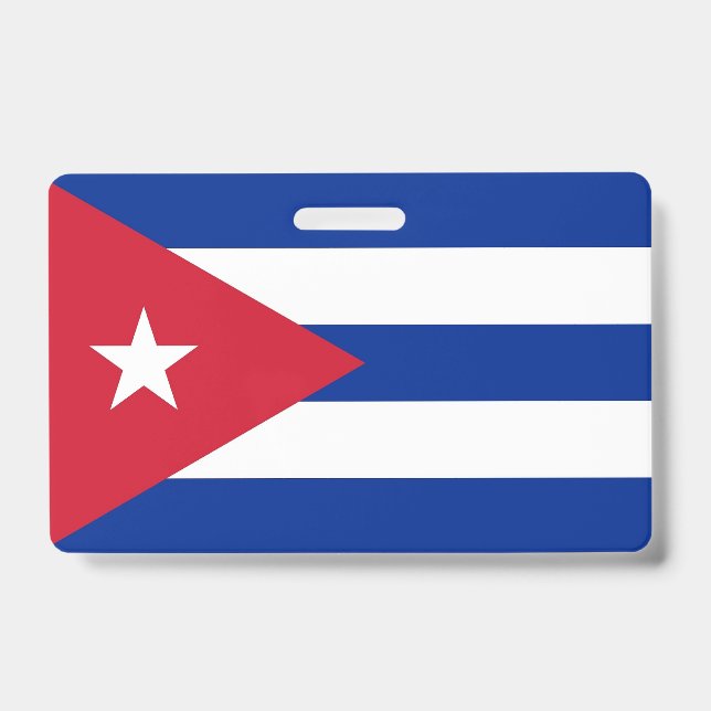 Name Badge with flag of Cuba ID Badge (Front)