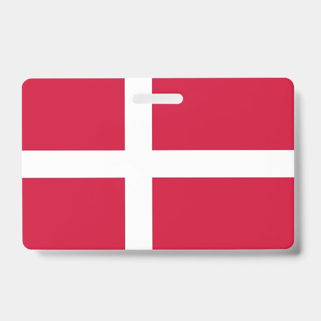 Name Badge with flag of Denmark ID Badge (Front)
