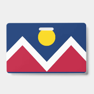 Name Badge with flag of Denver City, USA ID Badge