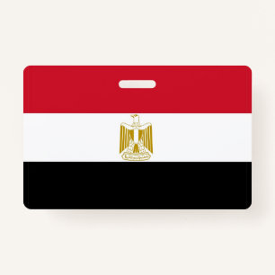 Name Badge with flag of Egypt ID Badge