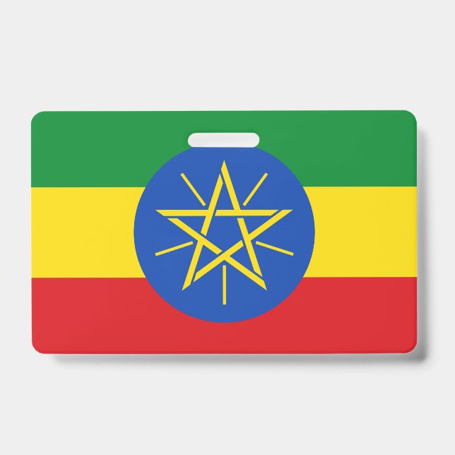 Name Badge with flag of Ethiopia ID Badge (Front)