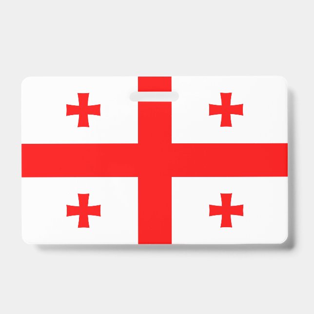 Name Badge with flag of Georgia ID Badge (Front)