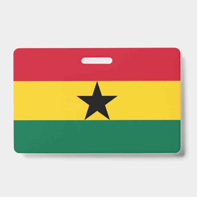 Name Badge with flag of Ghana ID Badge (Front)