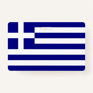 Name Badge with flag of Greece ID Badge