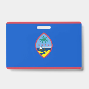 Name Badge with flag of Guam, USA ID Badge