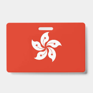 Name Badge with flag of Hong Kong ID Badge