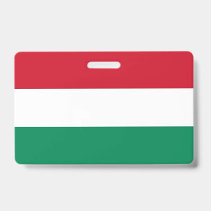 Name Badge with flag of Hungary ID Badge