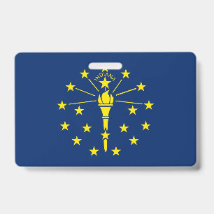 Name Badge with flag of Indiana State, USA ID Badge