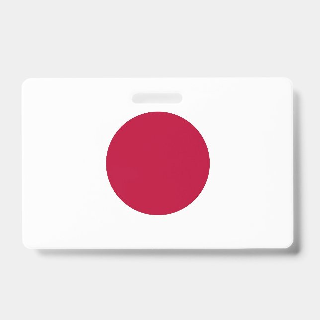 Name Badge with flag of Japan ID Badge (Front)