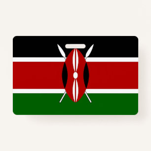Name Badge with flag of Kenya ID Badge