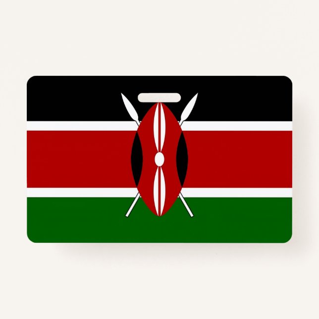 Name Badge with flag of Kenya ID Badge (Front)