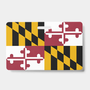 Name Badge with flag of Maryland State, USA ID Badge
