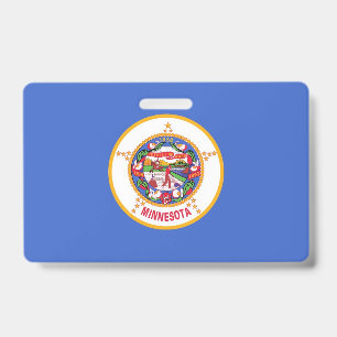 Name Badge with flag of Minnesota State, USA ID Badge