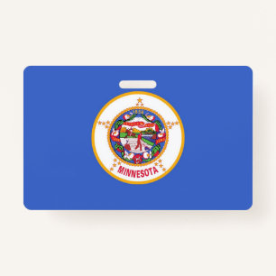 Name Badge with flag of Minnesota State, USA ID Badge