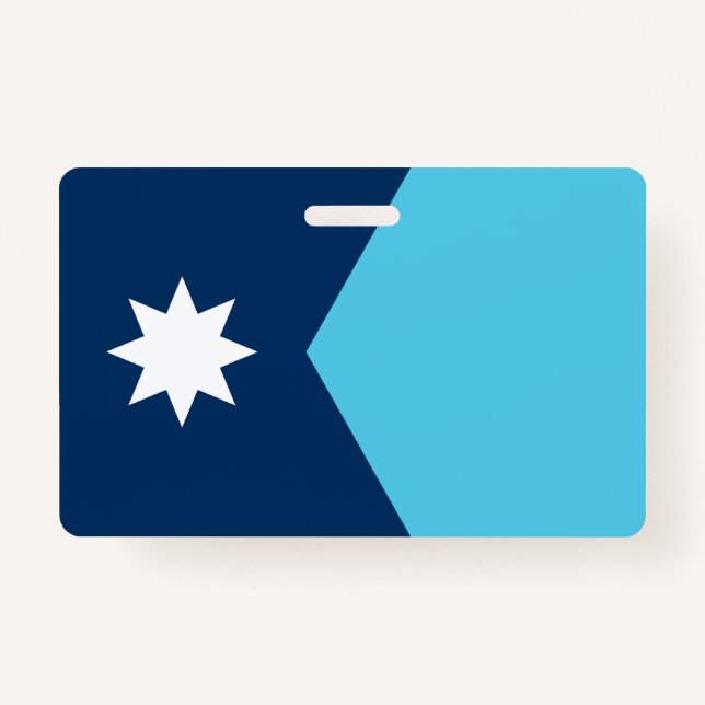 Name Badge with flag of Minnesota, USA ID Badge (Front)