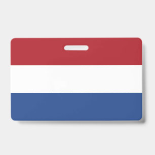 Name Badge with flag of Netherlands ID Badge