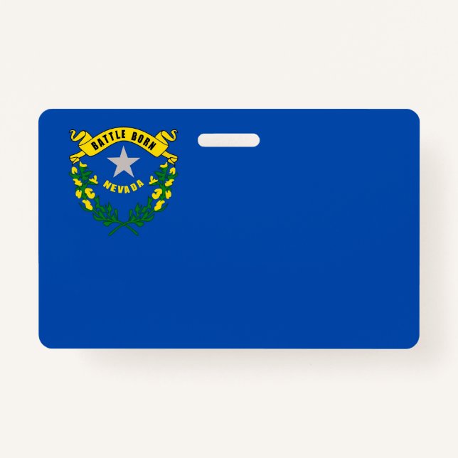 Name Badge with flag of Nevada State, USA ID Badge (Front)