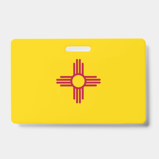 Name Badge with flag of New Mexico State, USA ID Badge (Front)