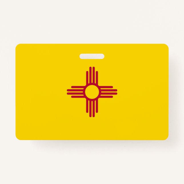 Name Badge with flag of New Mexico State, USA ID Badge (Front)