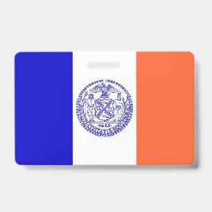Name Badge with flag of New York City, USA ID Badge