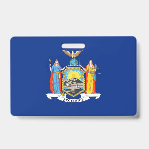 Name Badge with flag of New York State, USA ID Badge