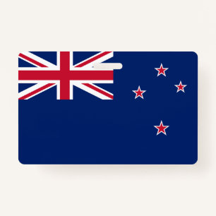 Name Badge with flag of New Zealand ID Badge