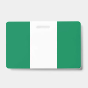 Name Badge with flag of Nigeria ID Badge