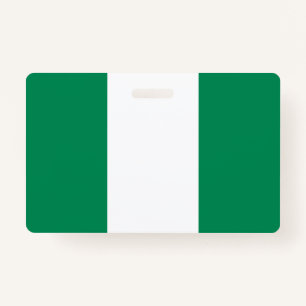 Name Badge with flag of Nigeria ID Badge