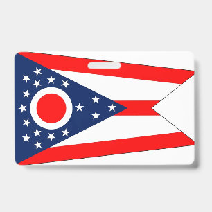Name Badge with flag of Ohio State, USA ID Badge