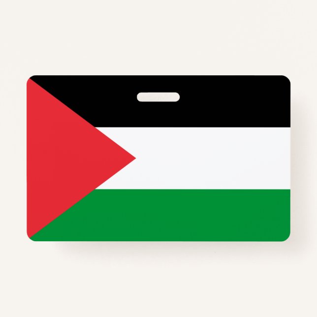 Name Badge with flag of Palestine ID Badge (Front)