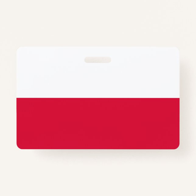 Name Badge with flag of Poland ID Badge (Front)