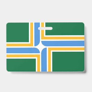 Name Badge with flag of Portland City ID Badge