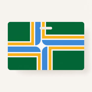 Name Badge with flag of Portland City ID Badge