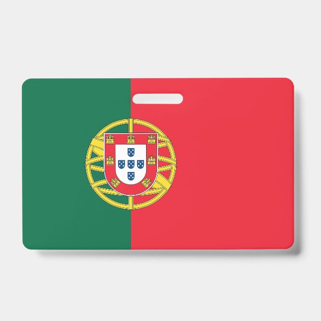 Name Badge with flag of Portugal ID Badge (Front)