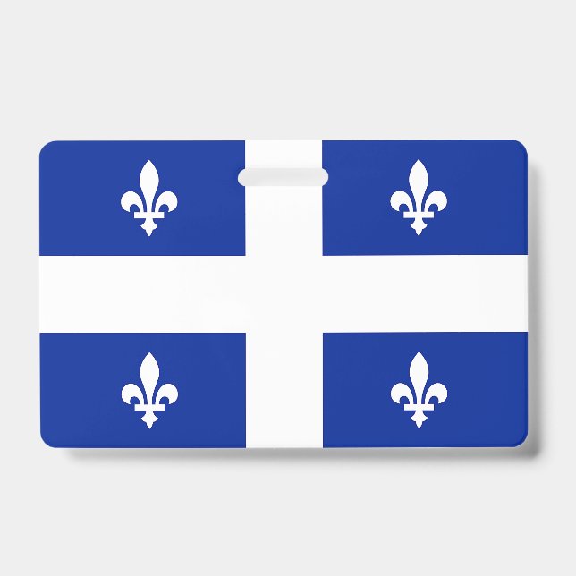 Name Badge with flag of Quebec ID Badge (Front)
