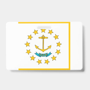 Name Badge with flag of Rhode Island, USA ID Badge