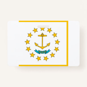 Name Badge with flag of Rhode Island, USA ID Badge