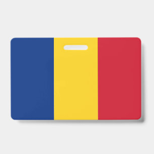 Name Badge with flag of Romania ID Badge