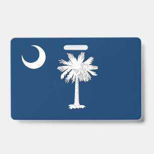 Name Badge with flag of South Carolina, USA ID Badge