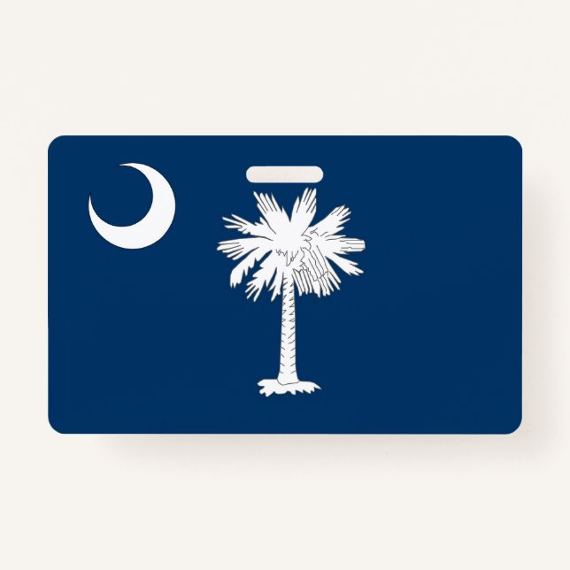 Name Badge with flag of South Carolina, USA ID Badge (Front)