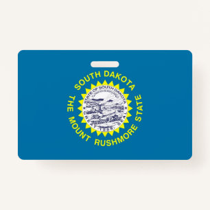 Name Badge with flag of South Dakota, USA ID Badge