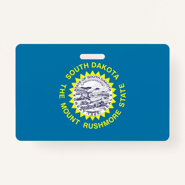Name Badge with flag of South Dakota, USA ID Badge (Front)