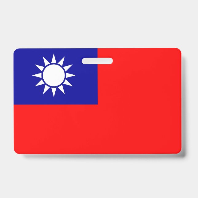 Name Badge with flag of Taiwan ID Badge (Front)