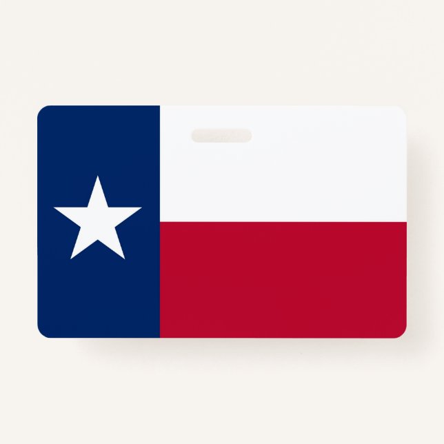 Name Badge with flag of Texas, USA ID Badge (Front)