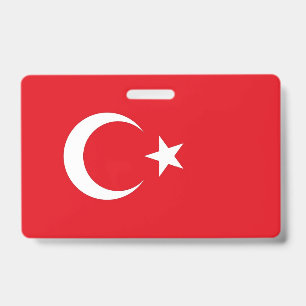 Name Badge with flag of Turkey ID Badge