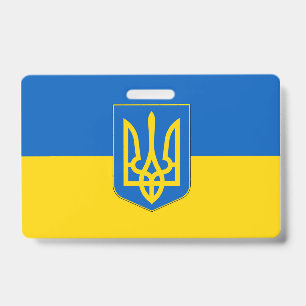 Name Badge with flag of Ukraine ID Badge