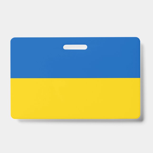 Name Badge with flag of Ukraine ID Badge (Front)