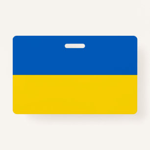 Name Badge with flag of Ukraine ID Badge